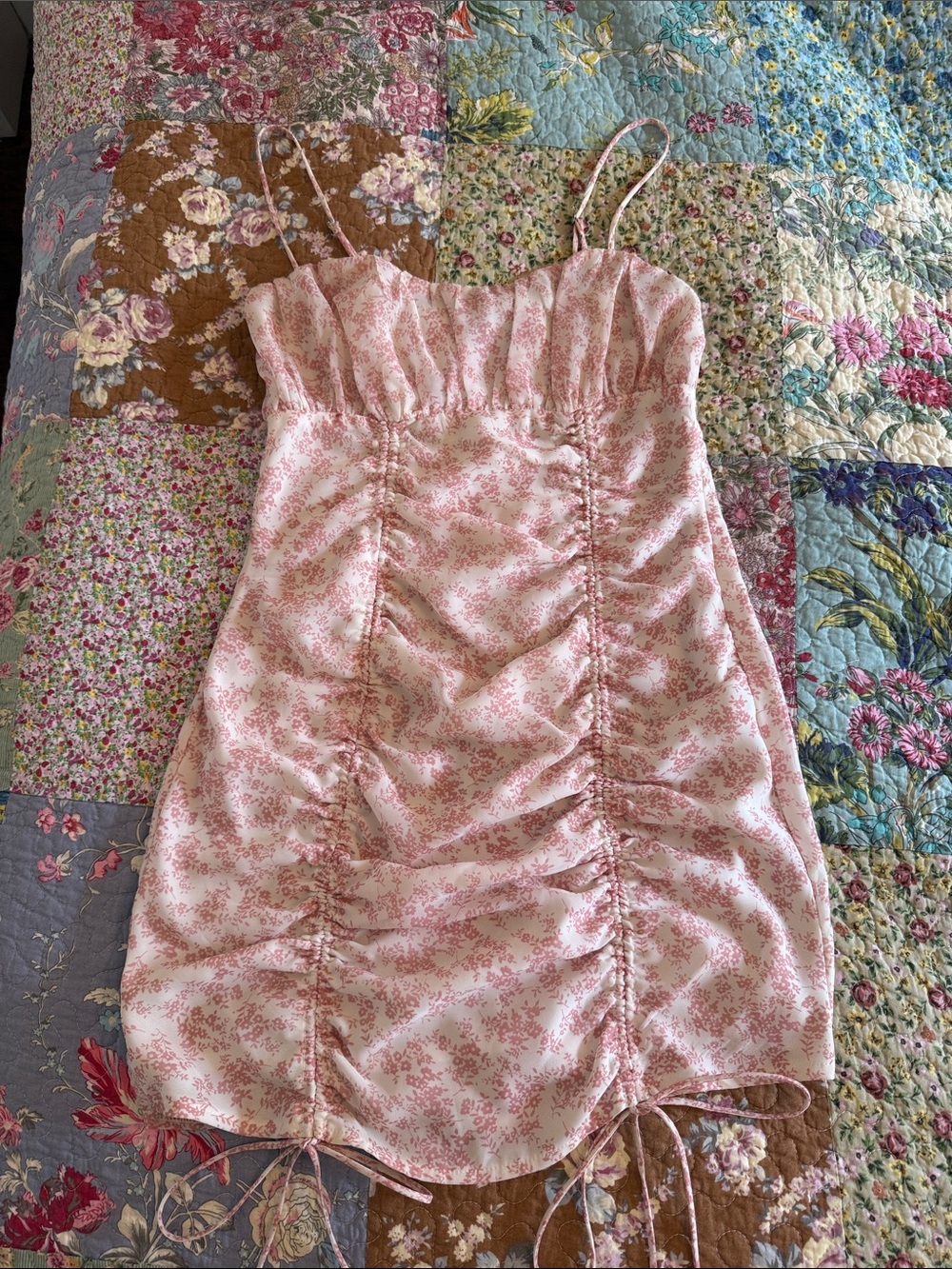 Princess Polly Pink Floral Ruched Mini Dress